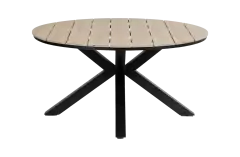 Ronde tuintafel cyprus wood black polywood aluminium PNG