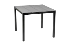 Vierkante tuintafel 90cm cyprus grey black polywood aluminium PNG
