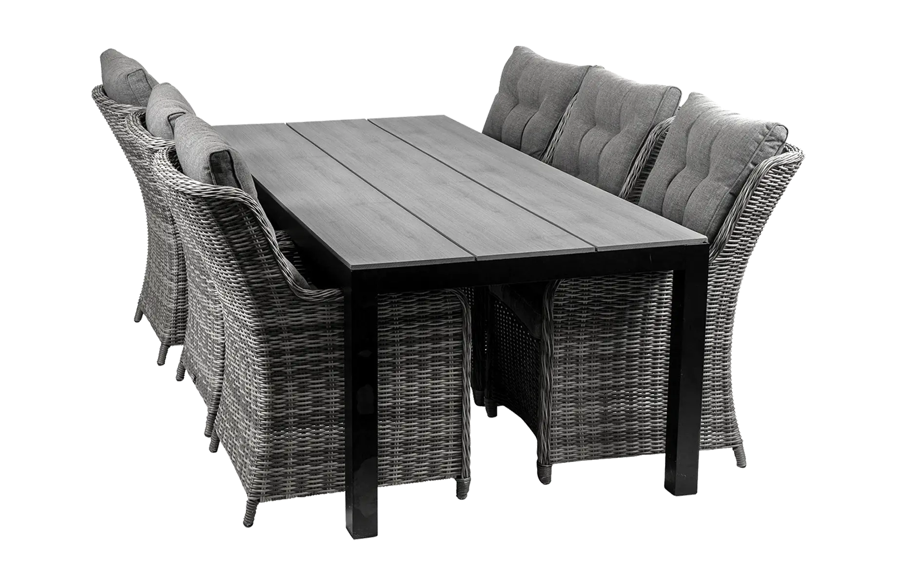 7-delige tuinset | 6 Dublin tuinstoelen (AG) | 225cm Cyprus tuintafel (Grey)