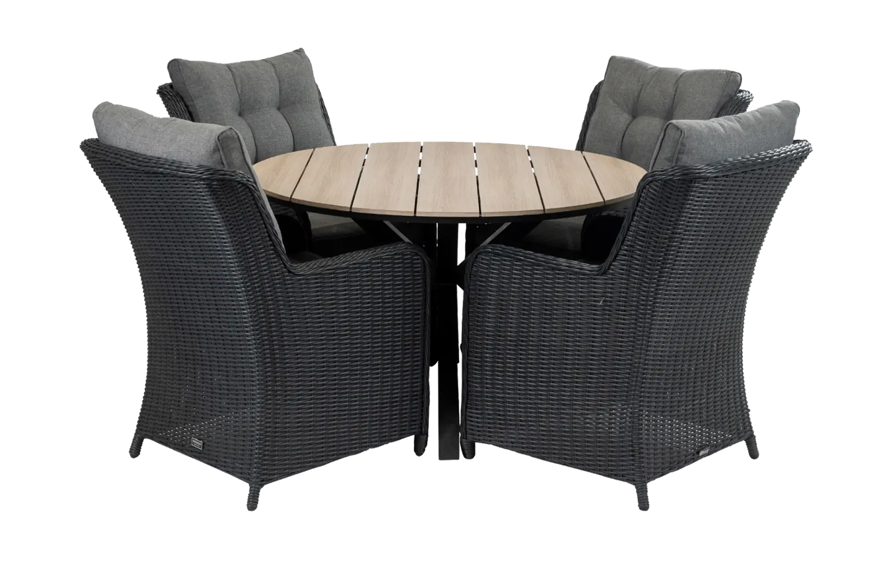 5-delige-ronde-tuinset-polywood-aluminum-tuinstoelen-dublin-zwart-wicker