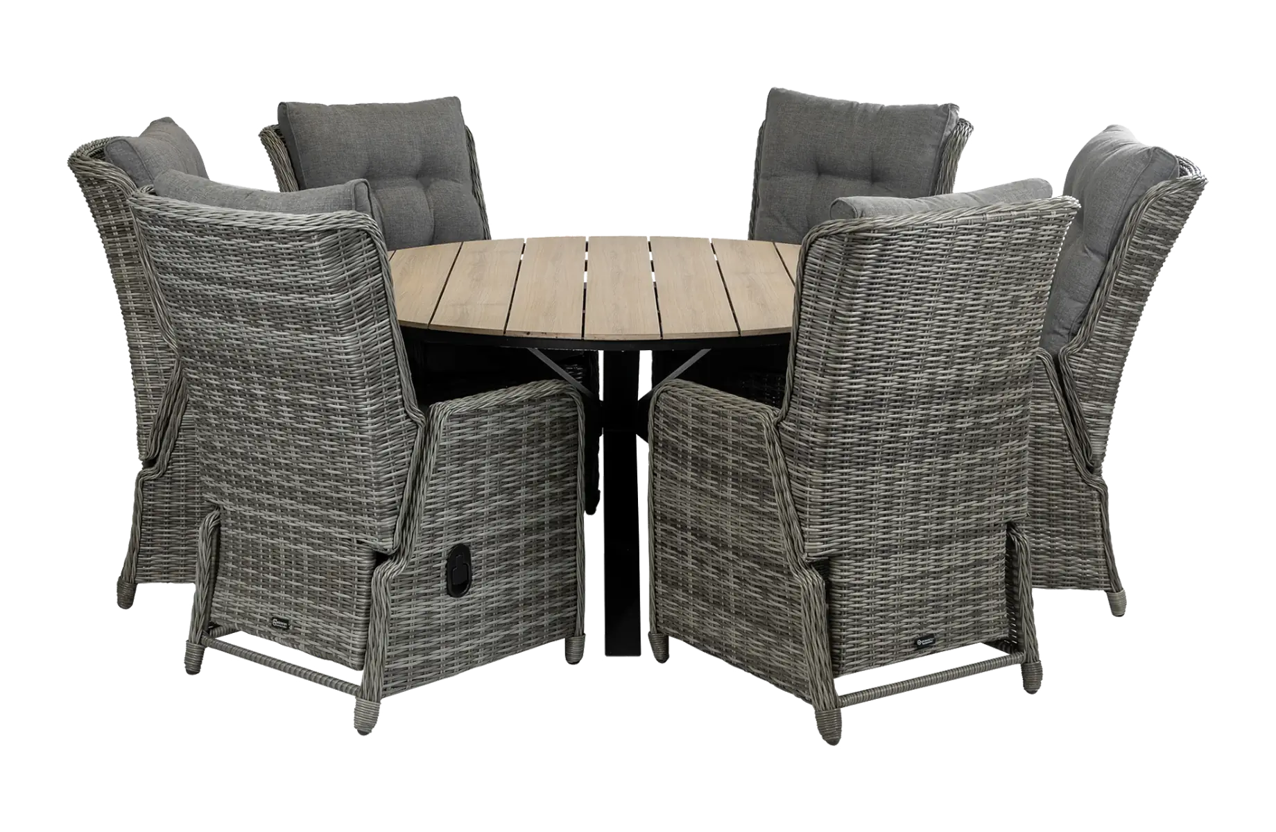 Dublin tuinset-7 delige tuinset-cyprus tuintafel-polywood-wood kleur tuintafel-wicker-aluminium frame