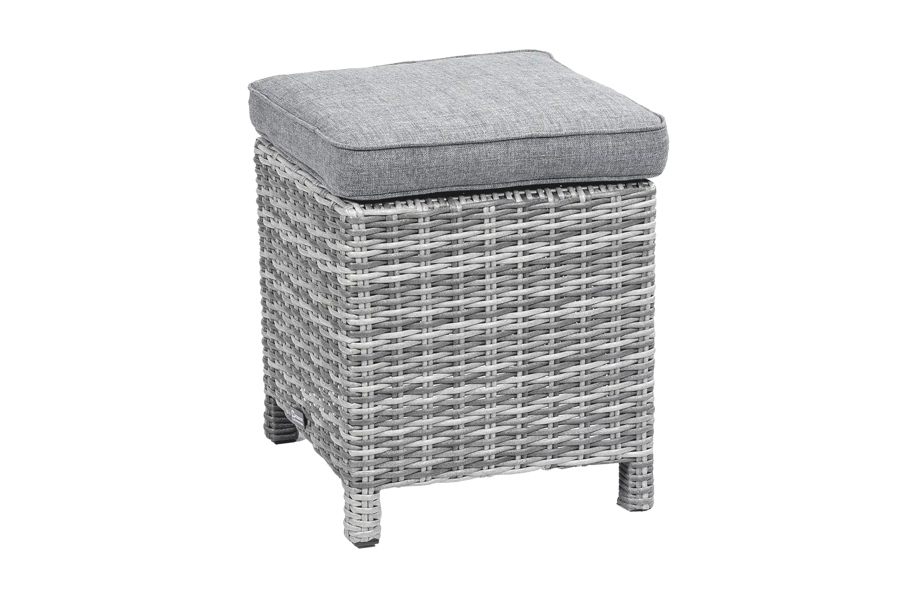 Dublin Hocker 40x40cm-Ash Grey-wicker-aluminium frame-grey lounge kussen