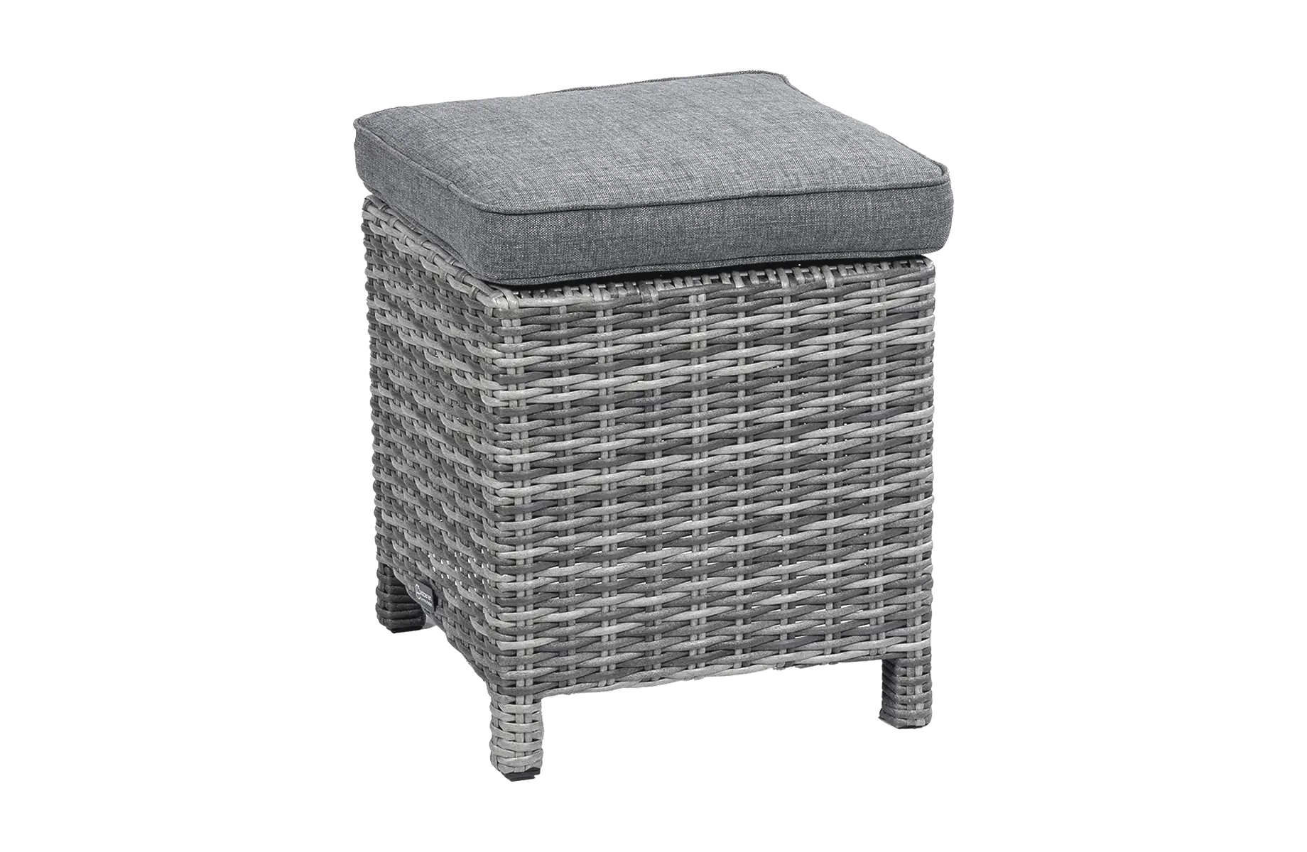 Dublin Hocker 40x40cm-Ash Grey-wicker-aluminium frame-grey lounge kussen