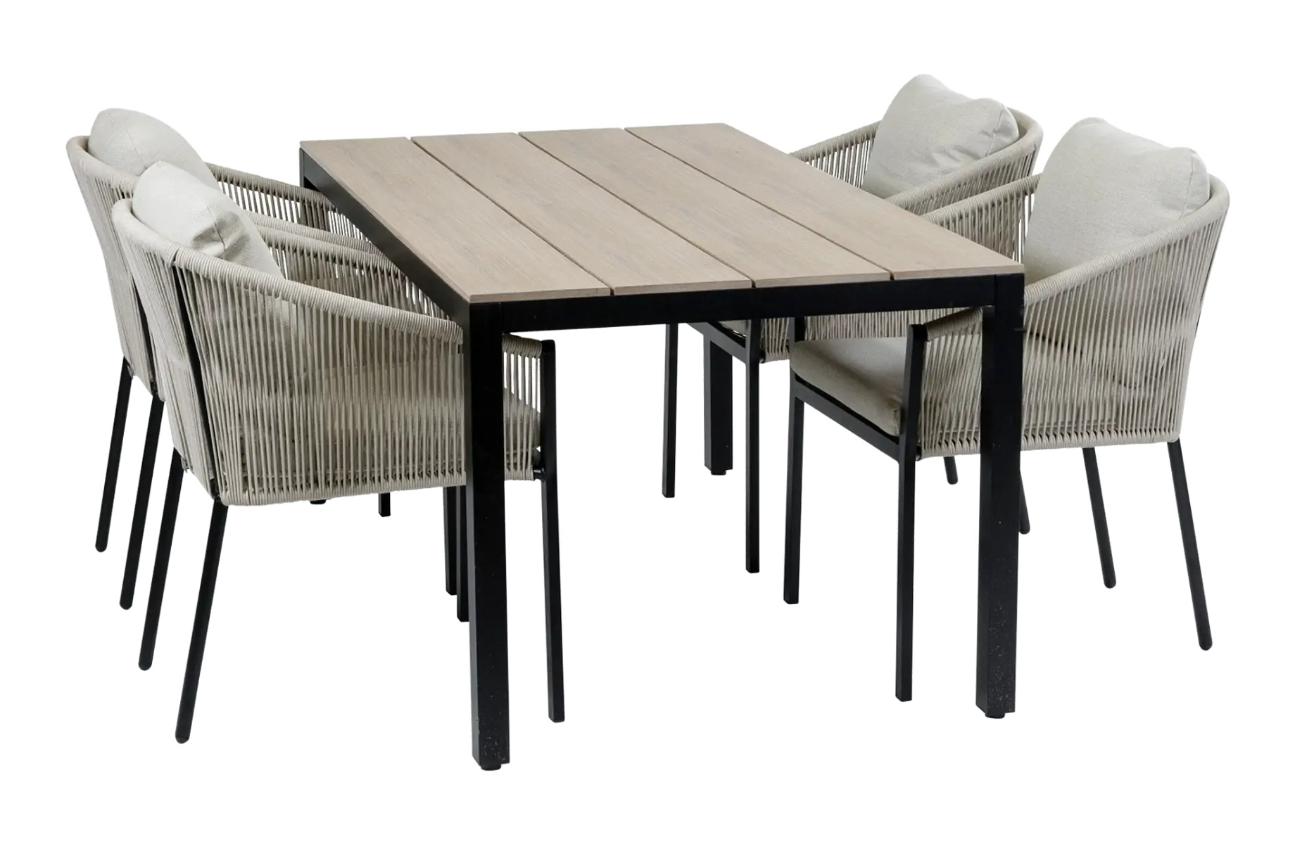 5-delige tuinset-Elvira black dining tuinstoel-polywood-4-seizoenen-tuinmeubelen