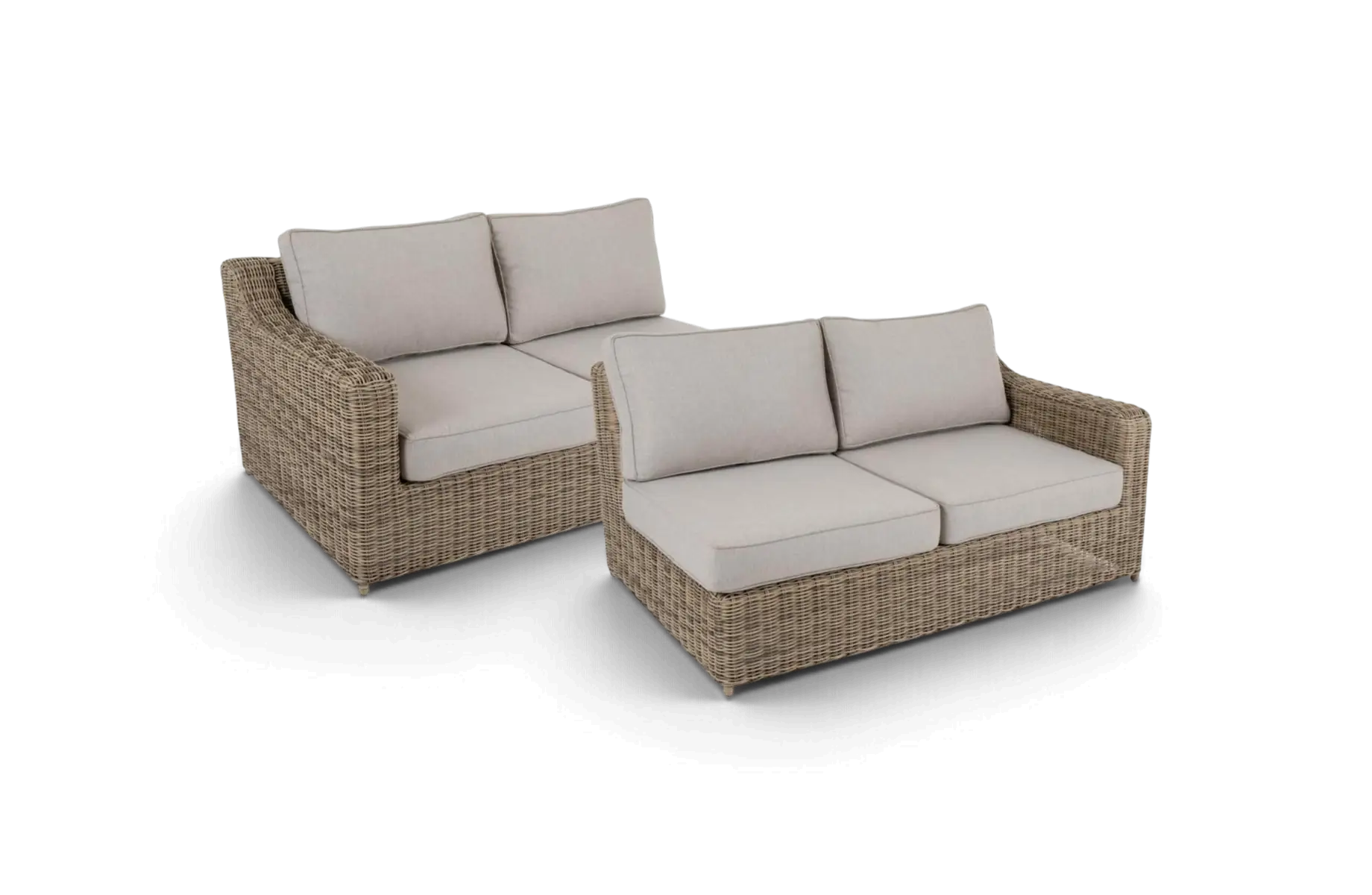 Loungebank Glendon Rustic Wicker Brafab PNG