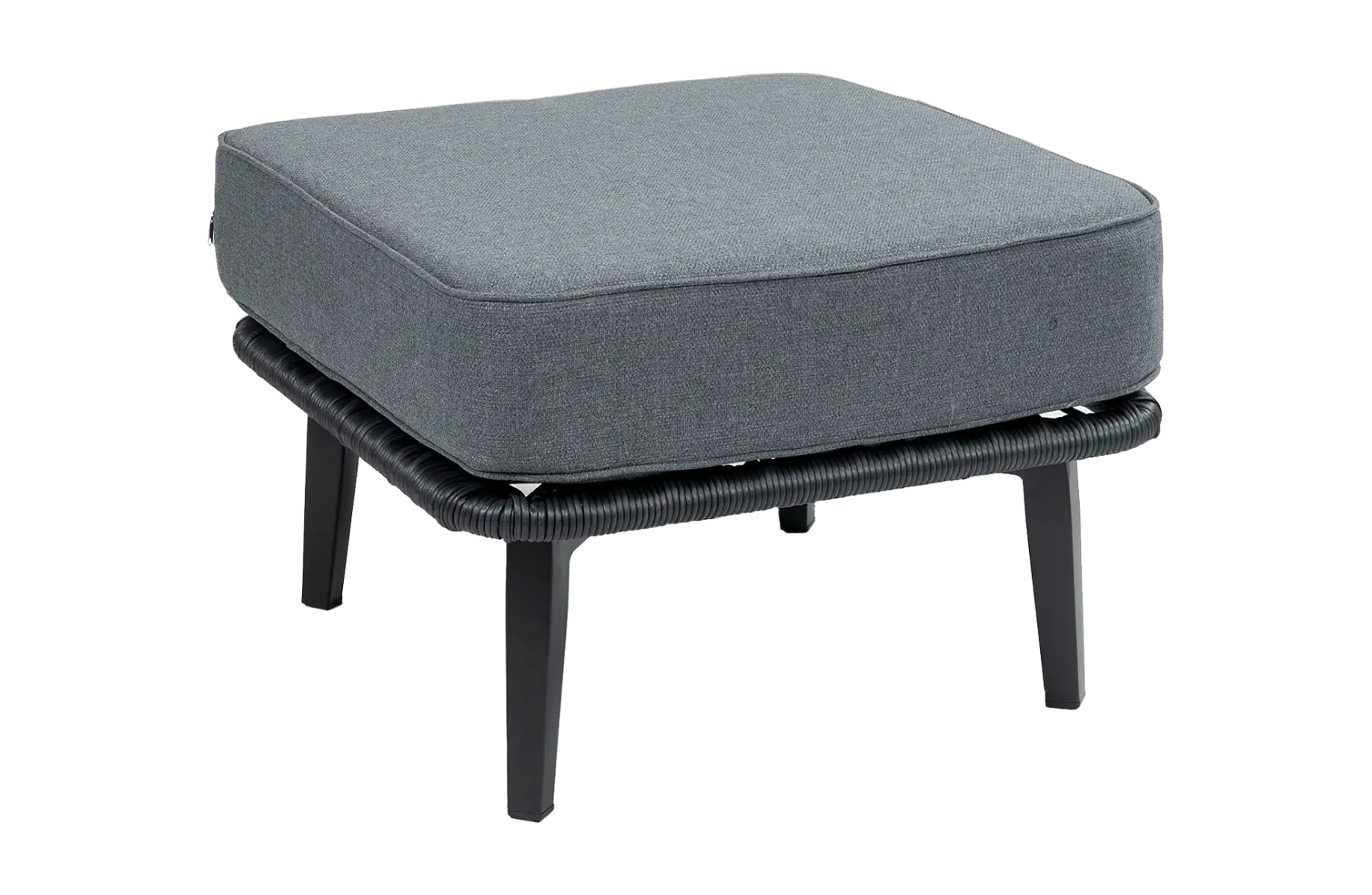 Isabel rope hocker loungeset zwart - 4 Seizoenen Tuinmeubelen