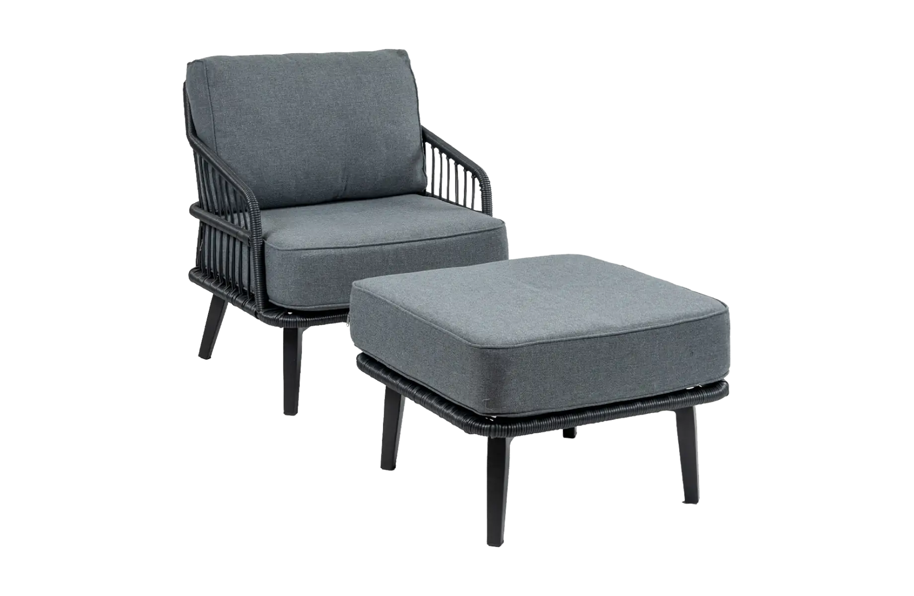 Isabel-lounge-stoel-met-hocker-black-4-seizoenen-tuinmeubelen