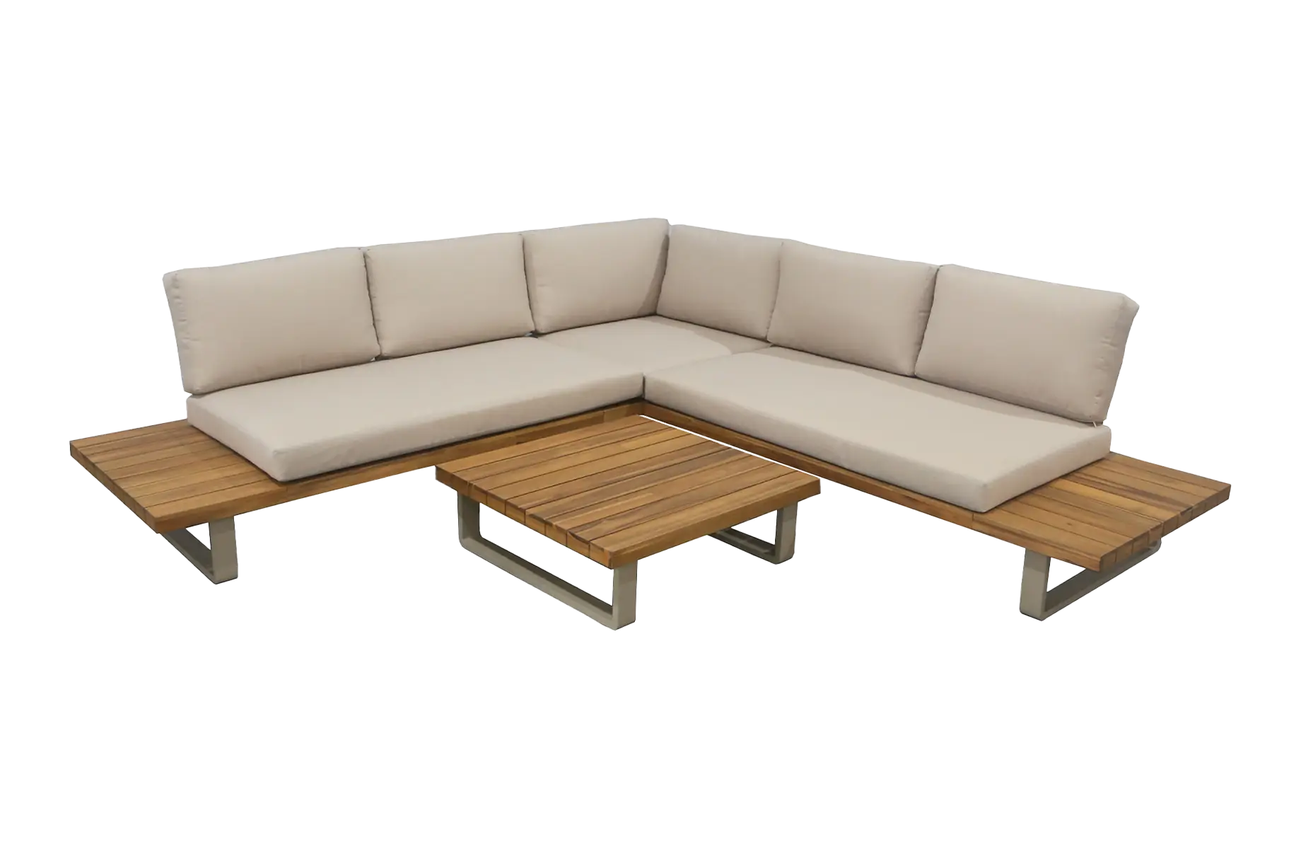 Hoek loungeset Bastan | Sand | Acacia & Aluminium