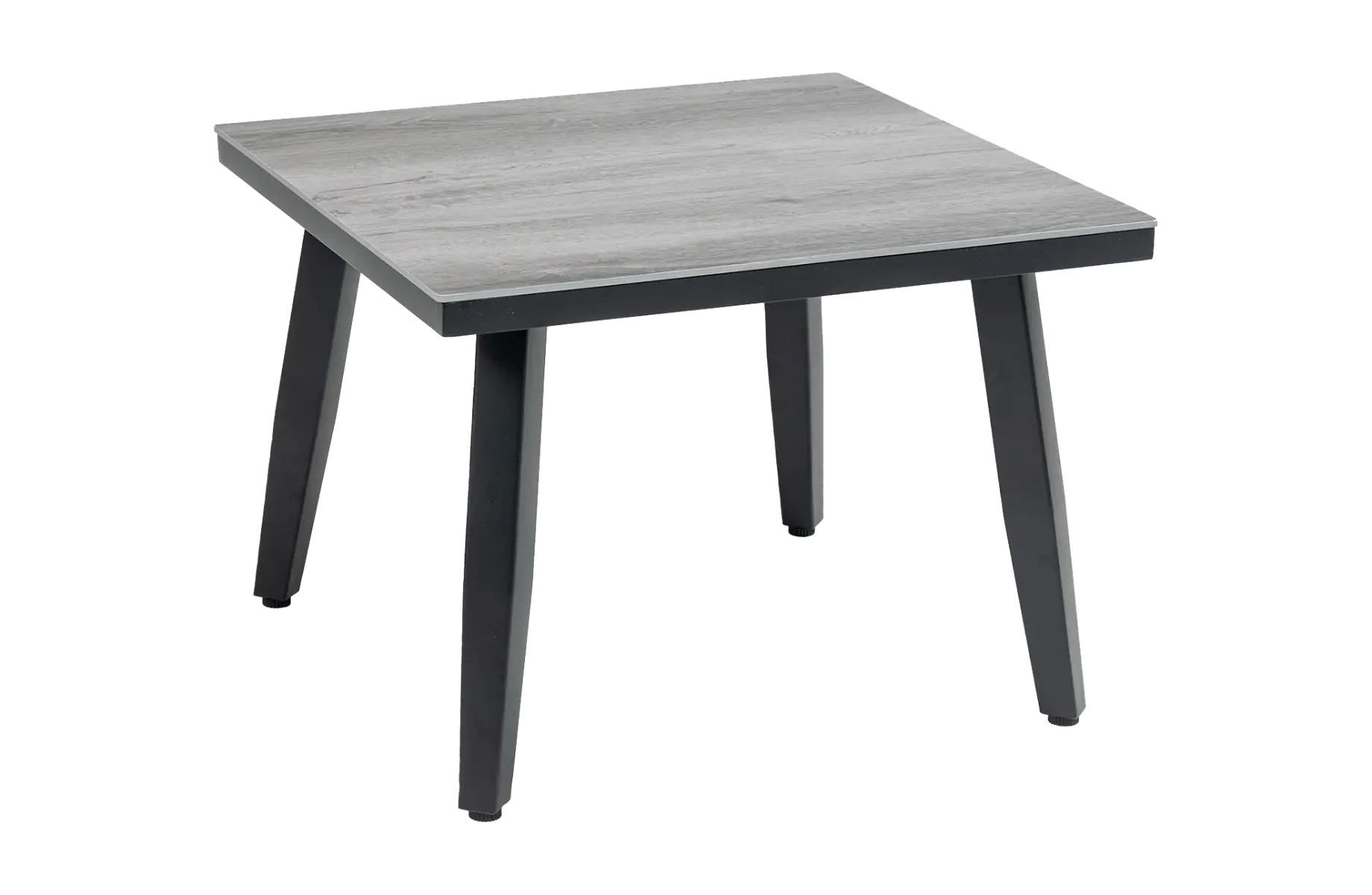 Mykonos-moderne-vierkante-bijzettafel-grijs-kunststof-aluminium-4 seizoenen Tuinmeubelen