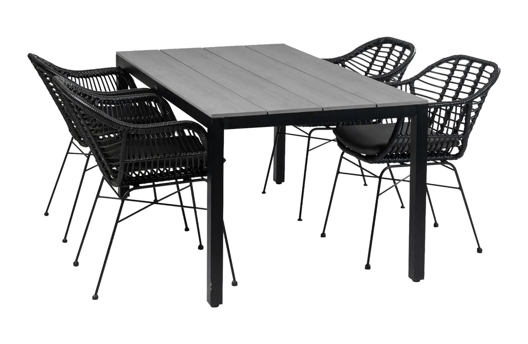 5-delige tuinset | 4 Oslo dining tuinstoelen | 160cm Cyprus tuintafel