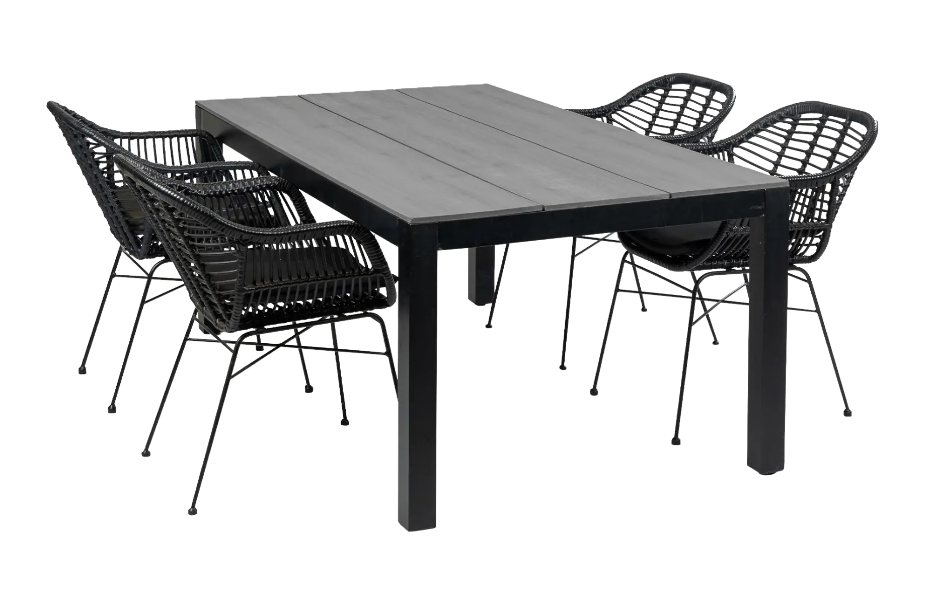 5-delige tuinset | 4 Oslo dining tuinstoelen | 180cm Cyprus tuintafel