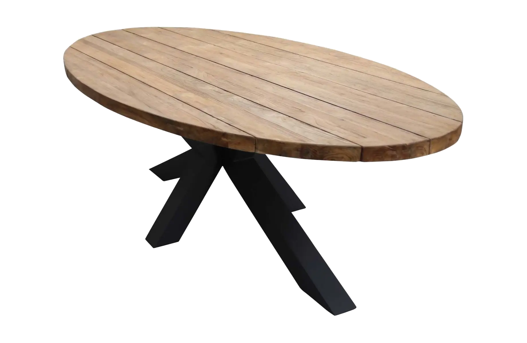 Ovale tuintafel Palu 240x120cm | Aluminium poot | Teakhout