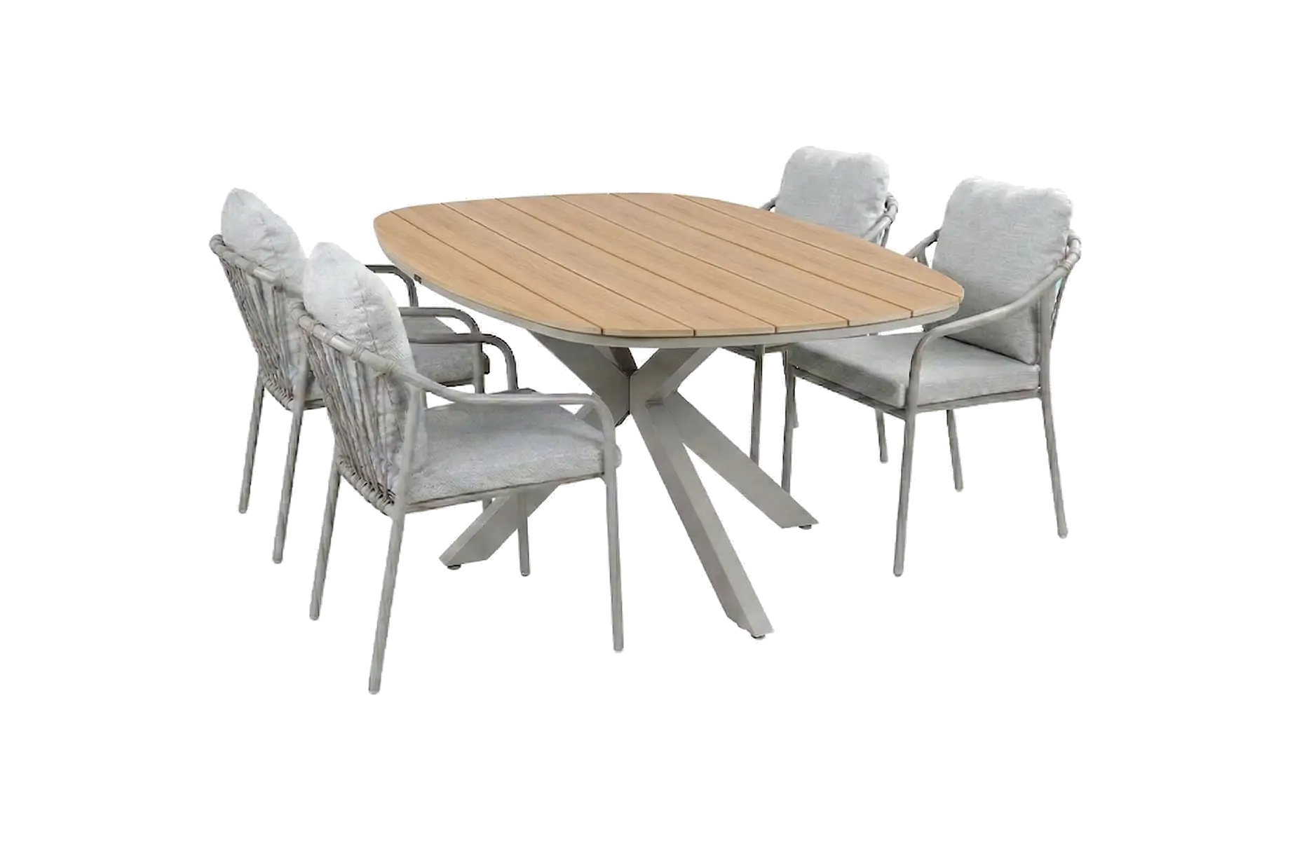 5-delige tuinset | 4 Parijs tuinstoelen | Tuintafel Cadiz 180x115cm