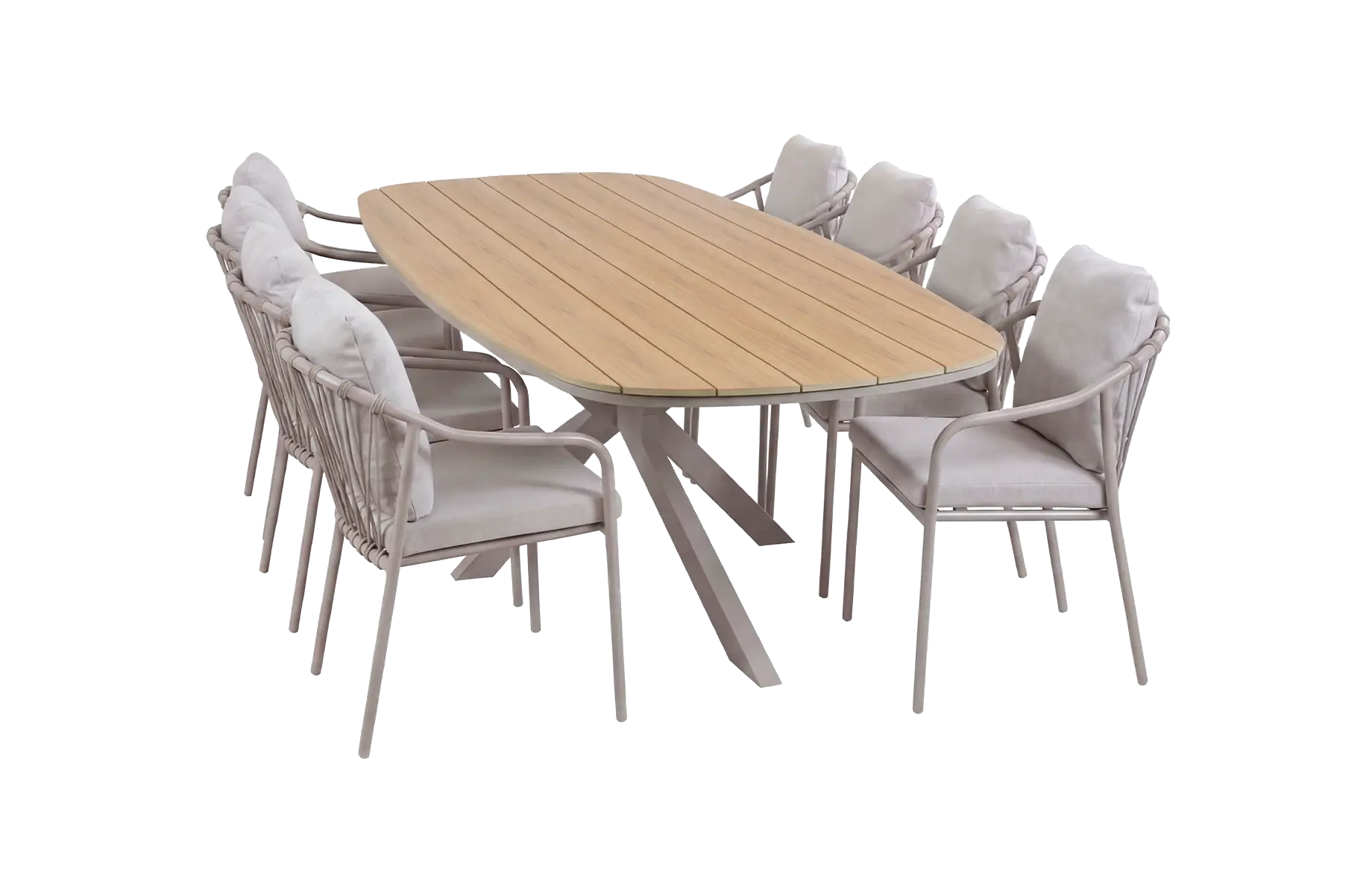 9-delige tuinset | 8 Parijs tuinstoelen | Tuintafel Cadiz 280x115cm