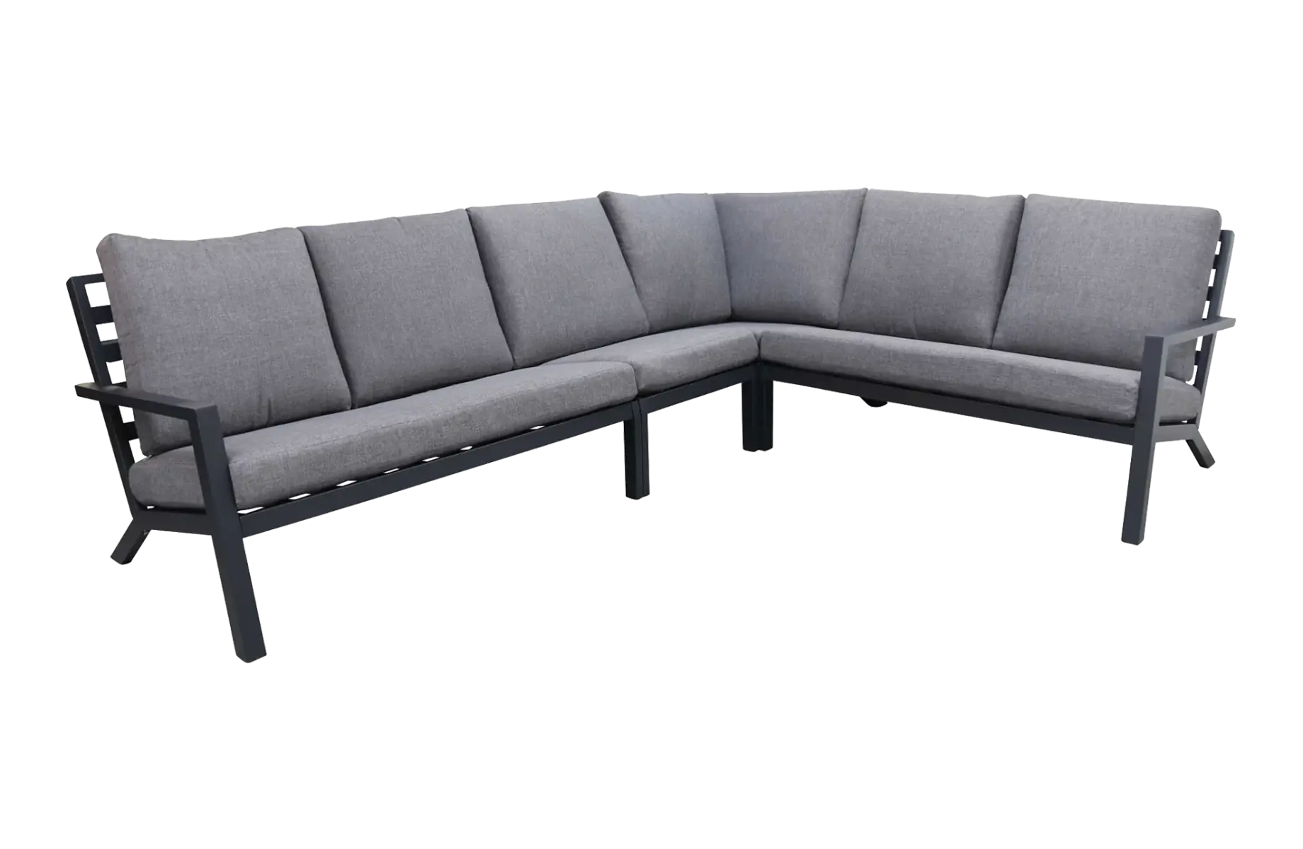 Hoek Loungebank Bezano | 4-delig | Matt Black/Grey | Aluminium