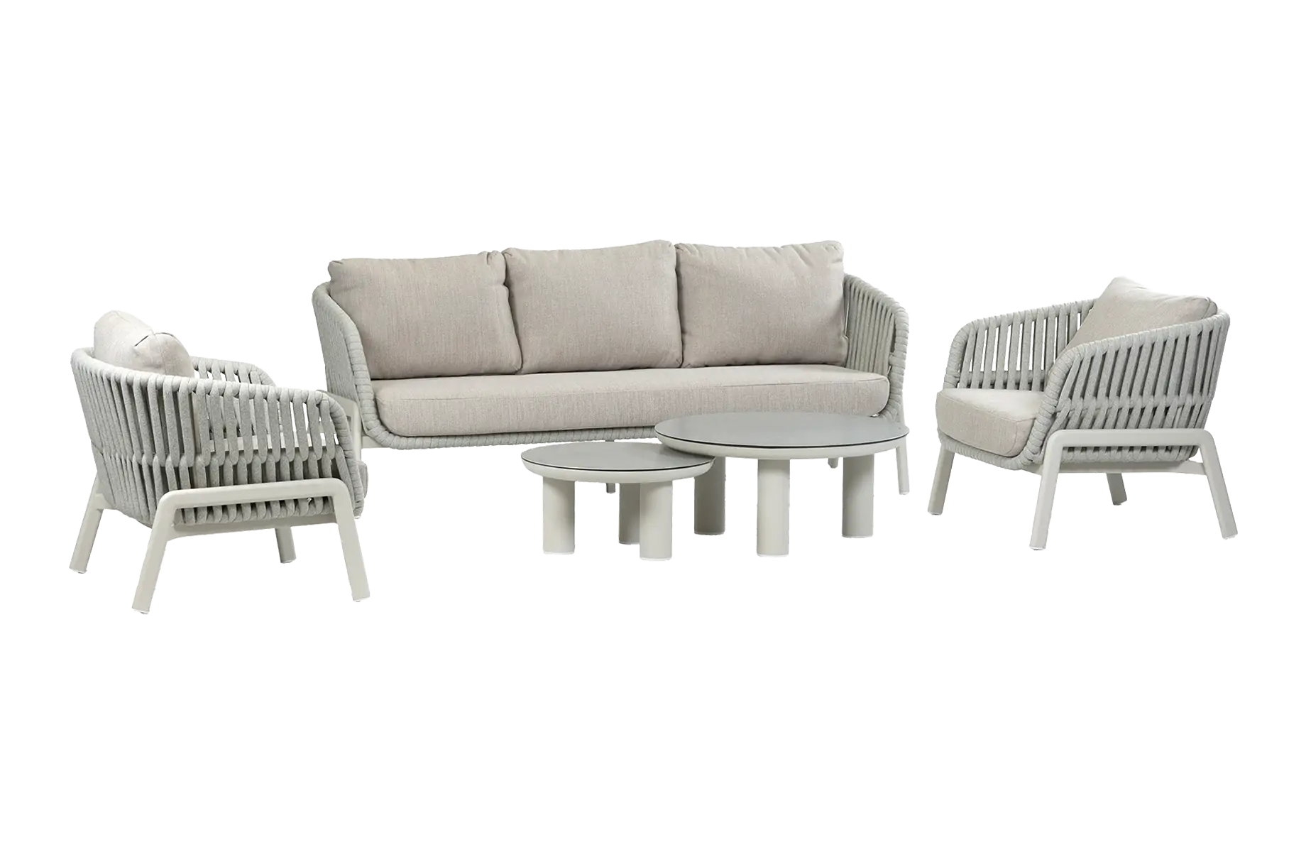 Stoel-Bank Loungeset Porto | 3-persoonsbank | Naturel