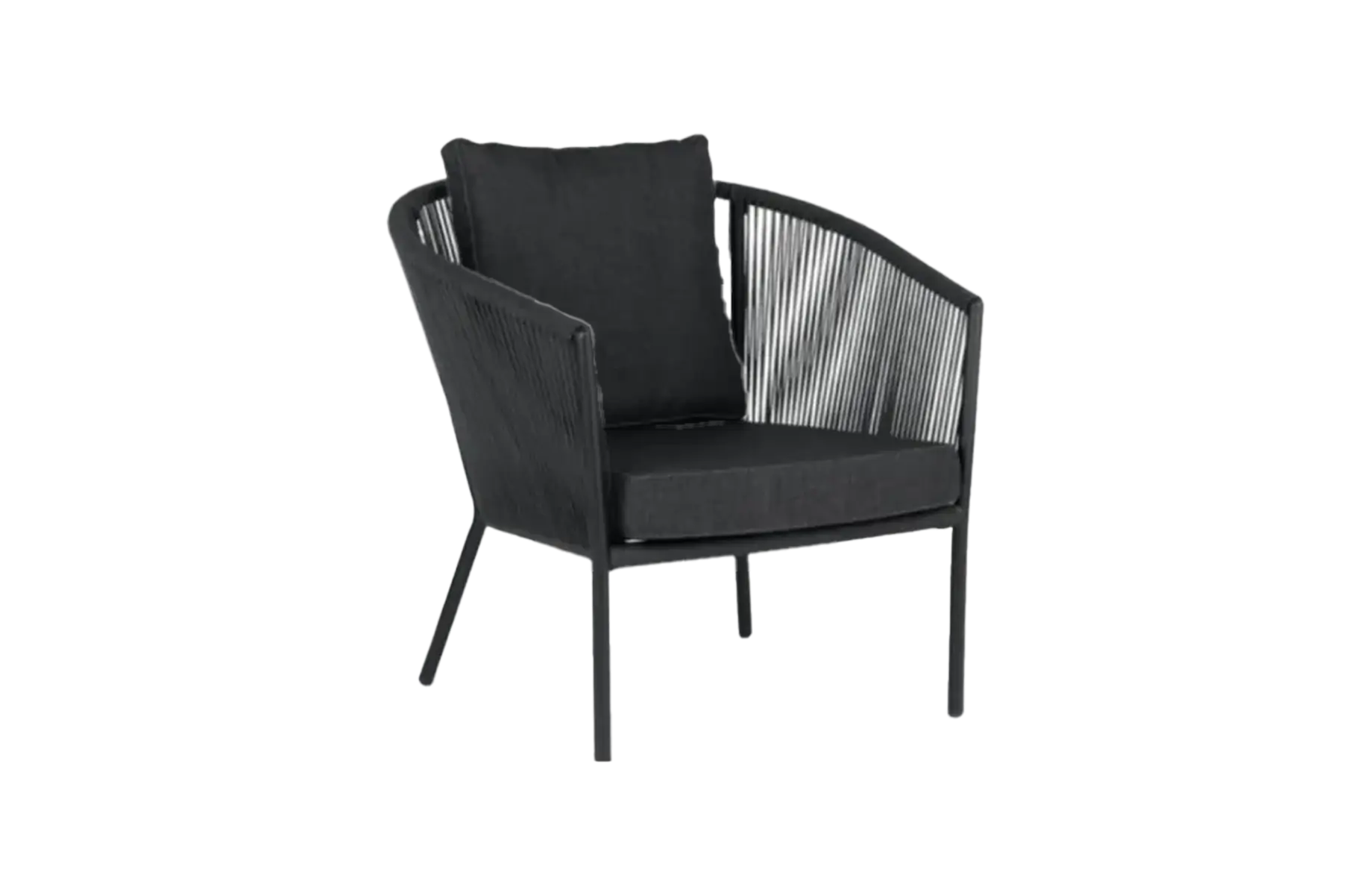 Loungestoel Reims | Black | Aluminium & Rope