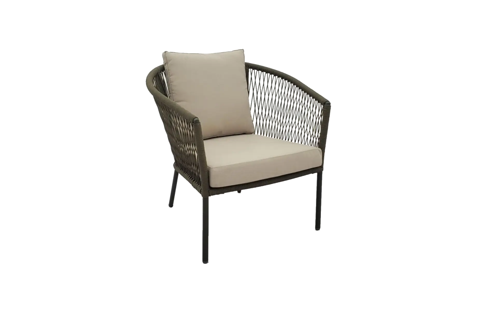 Loungestoel Rennes | Olive | Aluminium & Rope
