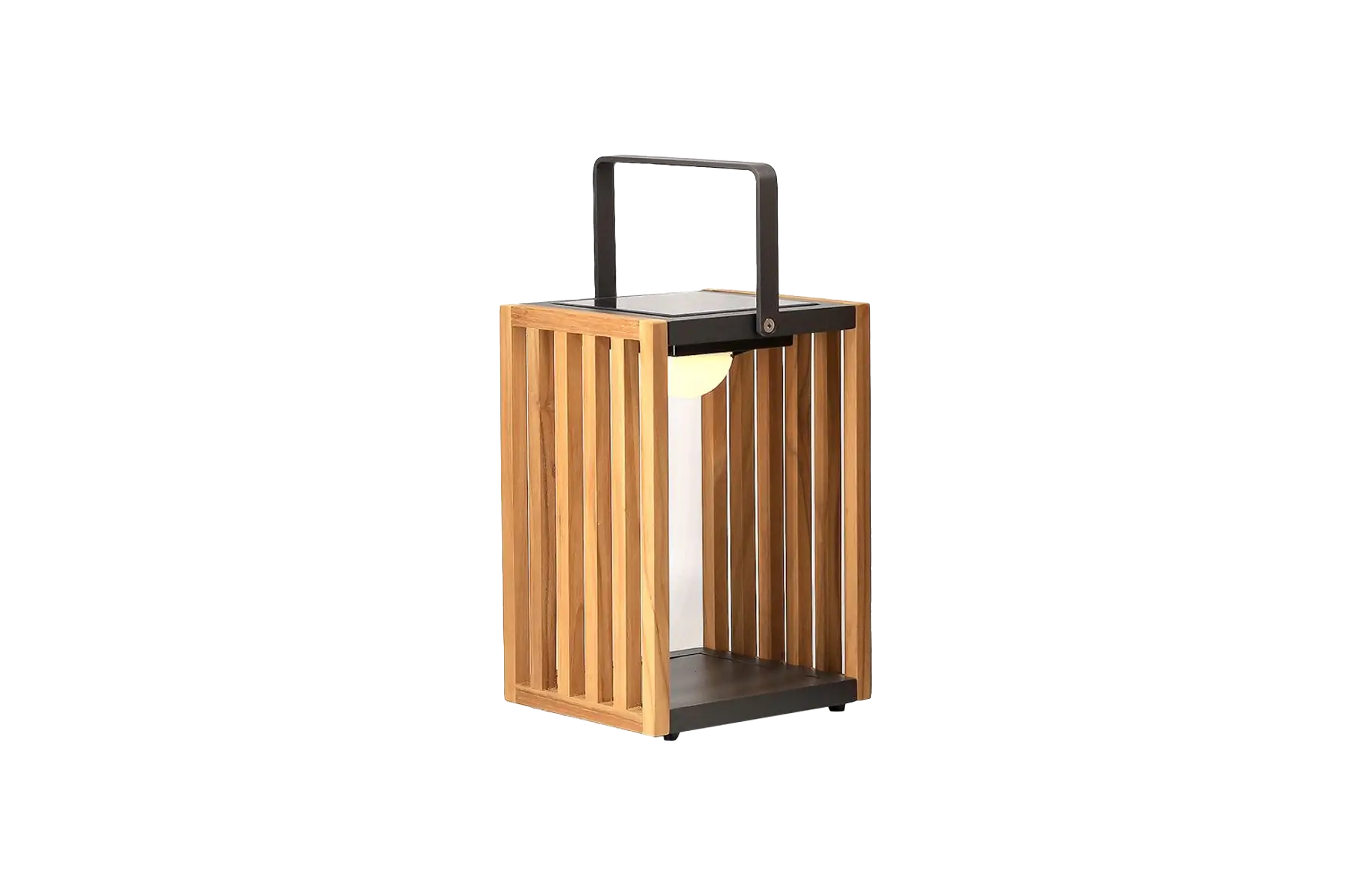 Solar Lantaarn Roos 20x23,5x35cm | Aluminium & Teakhout | Easylight