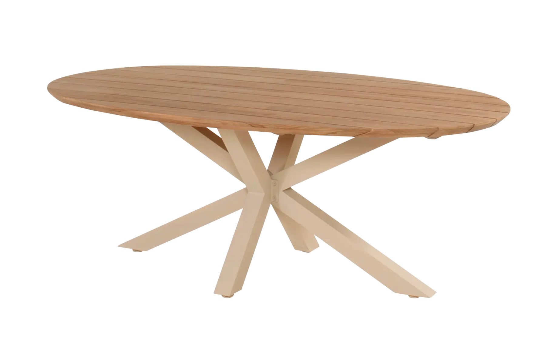 Ovale tuintafel San Sebastian 200x120cm | Cappuccino & Teak | Hartman