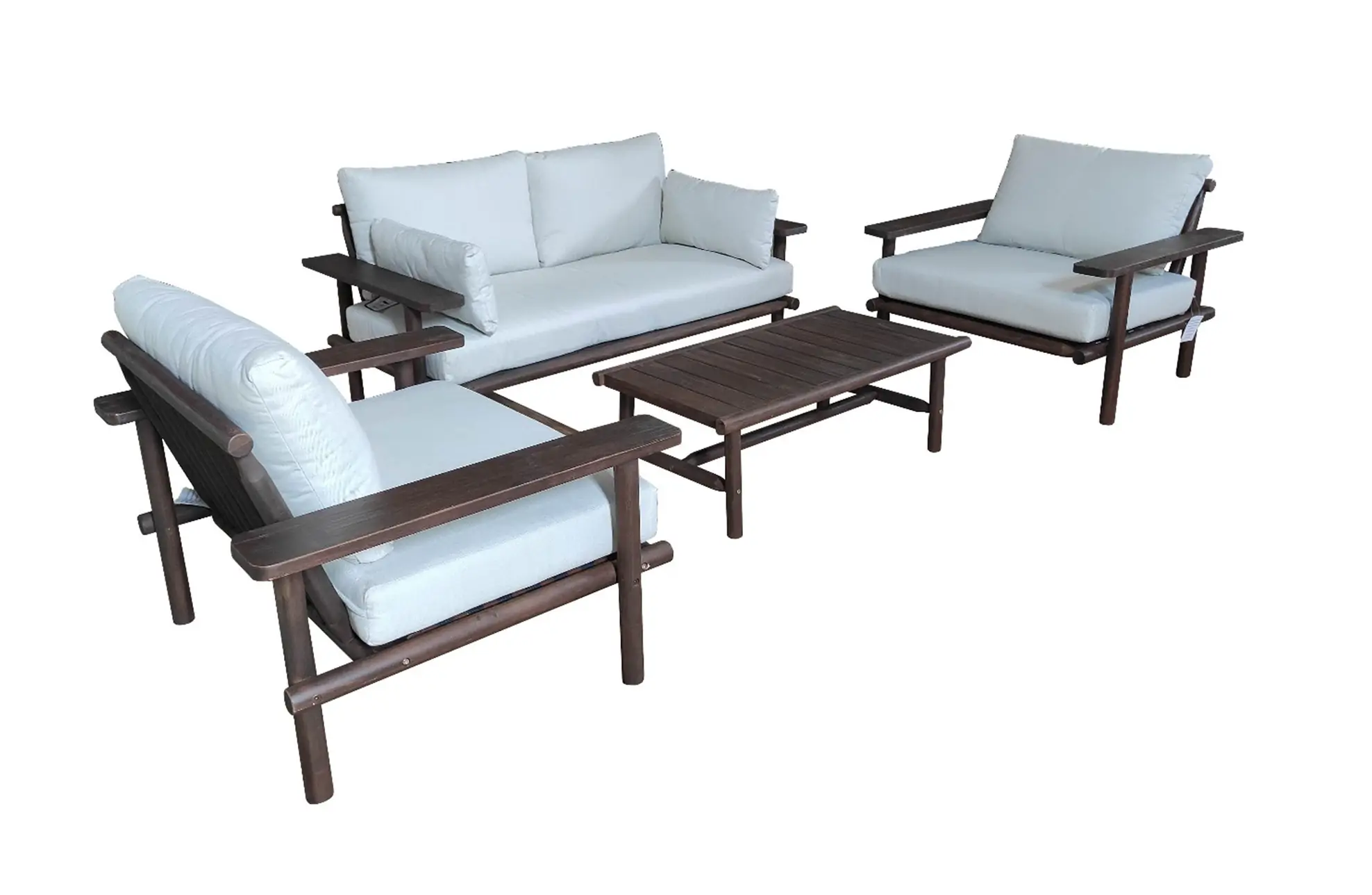 Stoel-Bank Loungeset Laruna 4-delig | Acacia & Sand | Eurofar