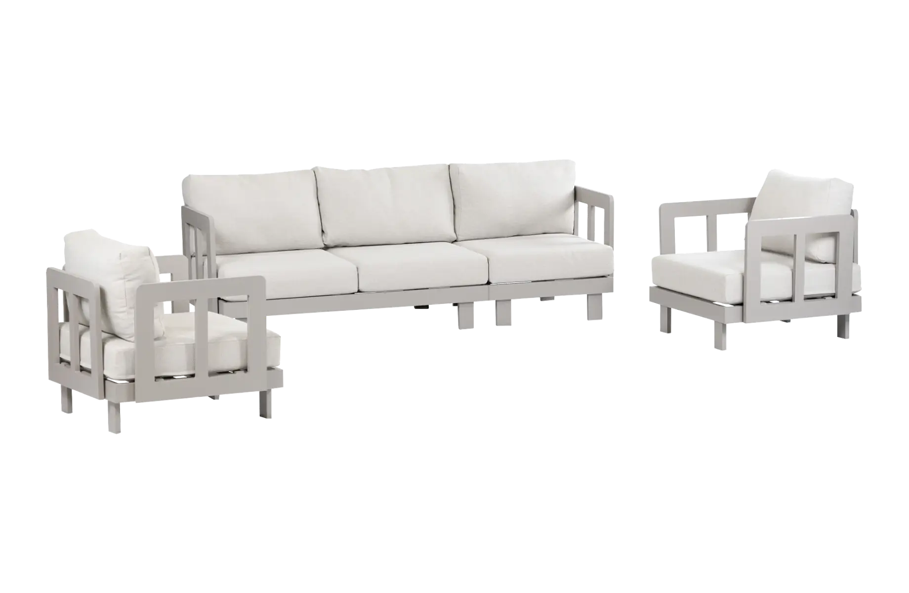 Stoel-bank loungeset Tulum | Camel | 3-persoonsbank